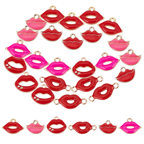 30Pcs 4 Style EcoFriendly Zinc Alloy Pendants and Links