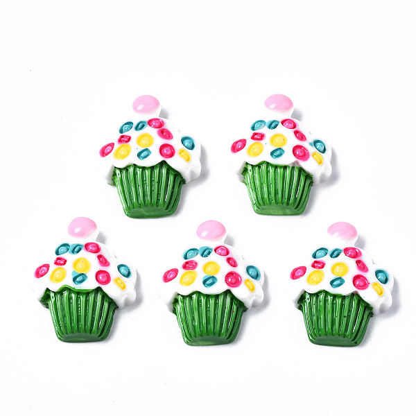

PandaHall Spray Painted Resin Cabochons, Cake, Green, 27~28x24x7.5~9mm Resin Food Green