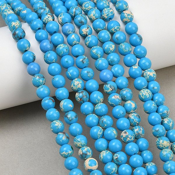 Brins de perles de jaspe impérial naturel