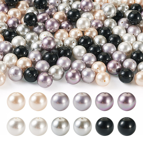 

PandaHall 150Pcs 6 Colors Shell Pearl Beads Sets, Round, Mixed Color, 8mm, Hole: 1mm, 25pcs/color Shell Pearl Round Multicolor