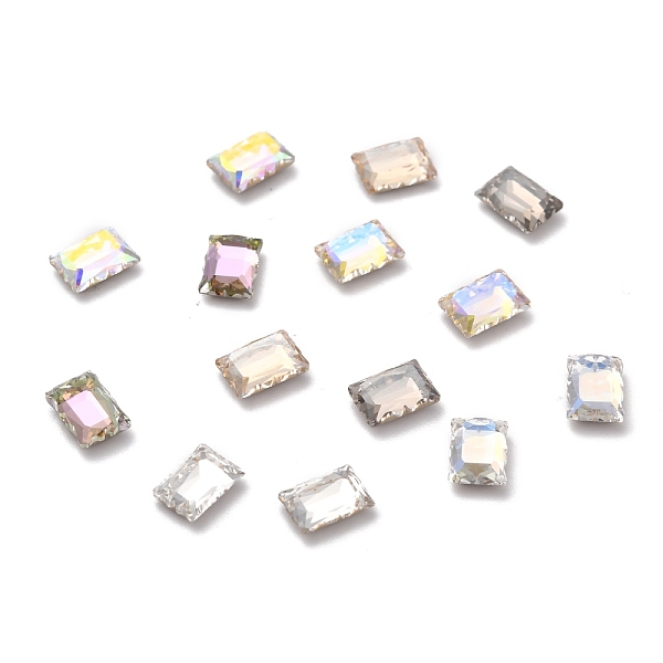 

PandaHall K9 Faceted Glass Rhinestone Cabochons, Flat Back, Back Plated, Rectangle, Mixed Color, 8x5.5x3mm Glass Rhinestone Rectangle..., Multicolor