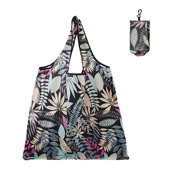 

PandaHall Foldable Polyester Grocery Bags, Reusable Waterproof Shopping Tote Bags, with Pouch and Bag Handle, Flower, 58x38cm Polyester..., Black