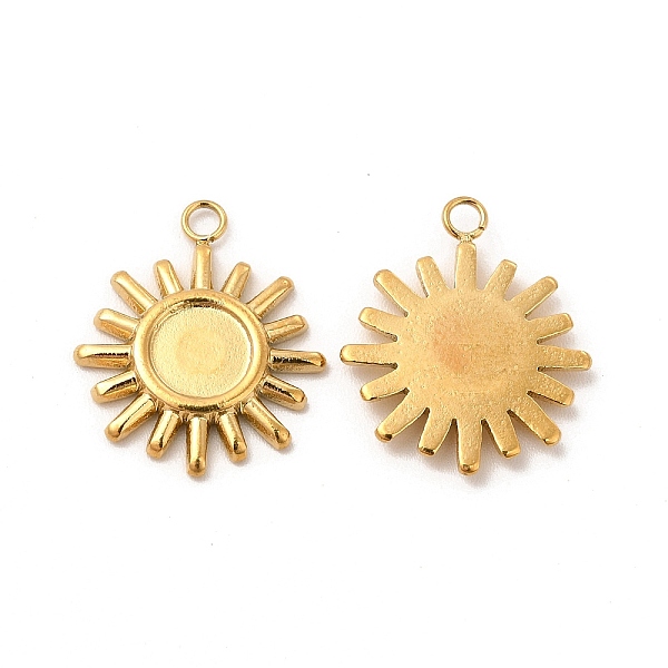 

PandaHall Ion Plating(IP) 304 Stainless Steel Pendant Cabochon Settings, Sun, Golden, Tray: 6mm, 18.5x15.5x2mm, Hole: 1.8mm 304 Stainless...