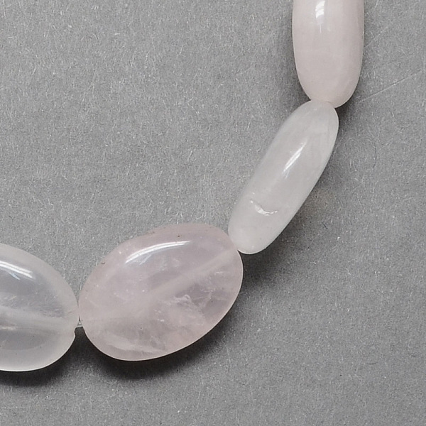 

PandaHall Natural Rose Quartz Stone Beads Strands, Oval, 18x13x6mm, Hole: 2mm, about 22pcs/strand, 15.7 inch Rose Quartz Oval Pink
