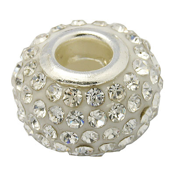 

PandaHall Resin Rhinestone Beads, with Silver Color Brass Double Cores, Grade A, Rondelle, Crystal, 10x7mm, Hole: 2.5mm Resin+Rhinestone..., Clear