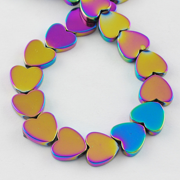

PandaHall Non-magnetic Synthetic Hematite Beads Strands, Grade A, Heart, Multi-color Plated, 6x6x2mm, Hole: 1mm, 66pcs/strand, 15.5 inch...