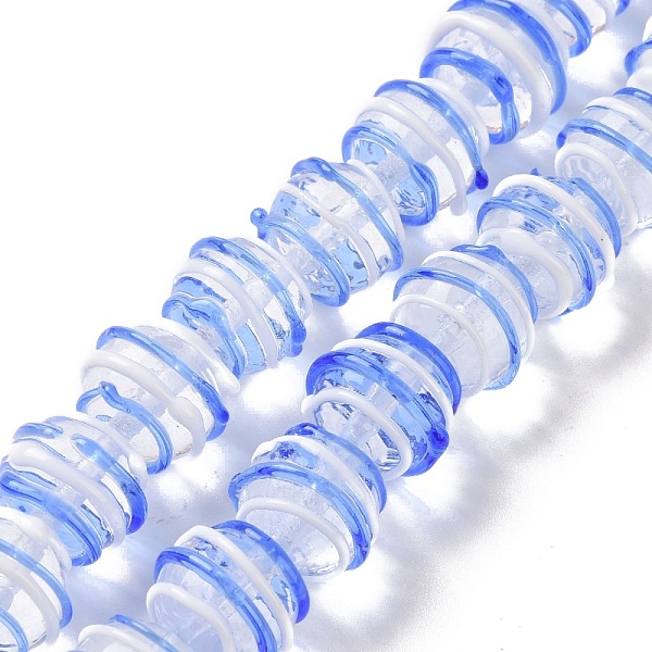 

PandaHall Round Handmade Clear Lampwork Beads Strands, Cornflower Blue, 13~13.5x11.5mm, Hole: 1.2mm, about 30pcs/strand, 13.58~13.78 inch...