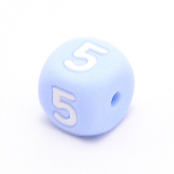 

PandaHall Silicone Beads, for Bracelet or Necklace Making, Arabic Numerals Style, Light Sky Blue Cube, Num.5, 10x10x10mm, Hole: 2mm Silicone...