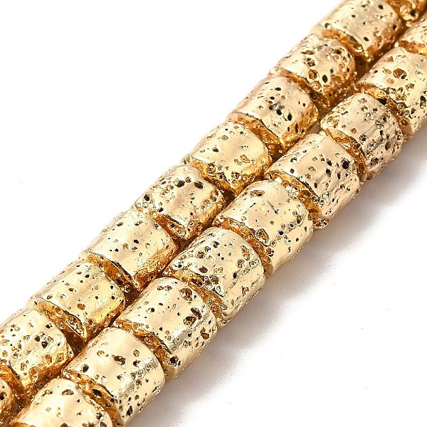 

PandaHall Electroplated Natural Lava Rock Beads Strands, Column, Light Gold Plated, 8x8.5mm, Hole: 1mm, about 50pcs/strand, 15.94~16.14 inch...