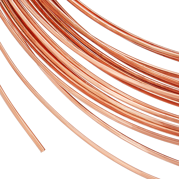 

PandaHall Copper Craft Wire, Half Round, Raw(Unplated), 1.6x0.6mm, about 19.69 Feet(6m)/Roll Copper Half Round