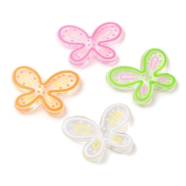 

PandaHall Transparent Acrylic Beads, Enamel Butterfly, Mixed Color, 33.5x44.5x6.8mm, Hole: 2.8mm Acrylic Butterfly Multicolor