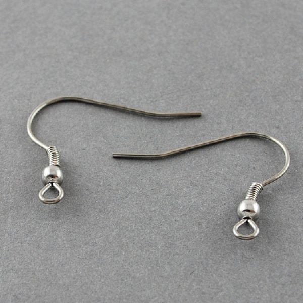 

PandaHall 304 Stainless Steel Earring Hooks, with Horizontal Loop, 21x22mm, Hole: 2mm 304 Stainless Steel