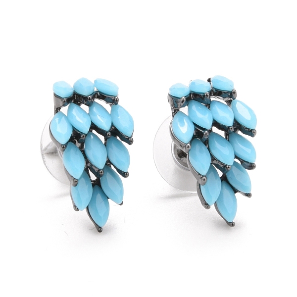 

PandaHall Bohemian Synthetic Turquoise Grape Stud Earrings, Alloy Jewelry for Women, Gunmetal, Turquoise, 18x10x5.5mm, Pin: 0.6mm Synthetic..., Green