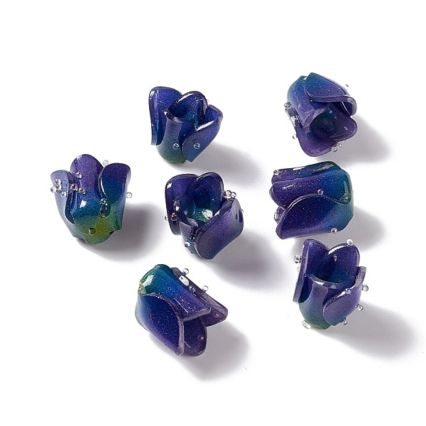 

PandaHall Tulip Opaque Acrylic Beads, for DIY Jewelry Making, Dark Blue, 15x13x10mm, Hole: 0.6mm Acrylic Flower