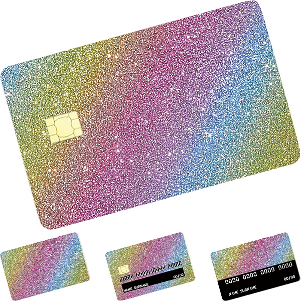 

PandaHall Bling PVC Decorative Stickers, Sparkle Card Decals for DIY Craft, Colorful, 186x122x0.5mm, 4pcs/Sheet Plastic Rectangle
