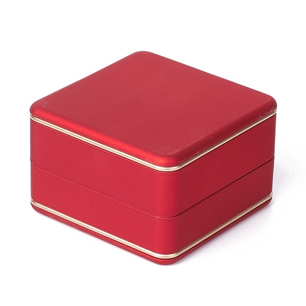 

PandaHall Square Plastic Jewelry Ring Boxes, with Velvet, LED Light, and Copper Wire, Red, 6.5x6.5x4.2cm Plastic Square Red