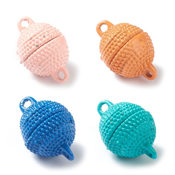 

PandaHall Brass Colored Magnetic Clasps with Loops, Round, Mixed Color, 19x12.5mm, Hole: 1mm Brass Round Multicolor
