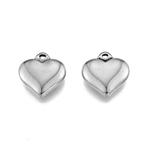 

PandaHall 201 Stainless Steel Charms, Heart, Stainless Steel Color, 15x14x3.5mm, Hole: 1.5mm Stainless Steel+Rhinestone Heart