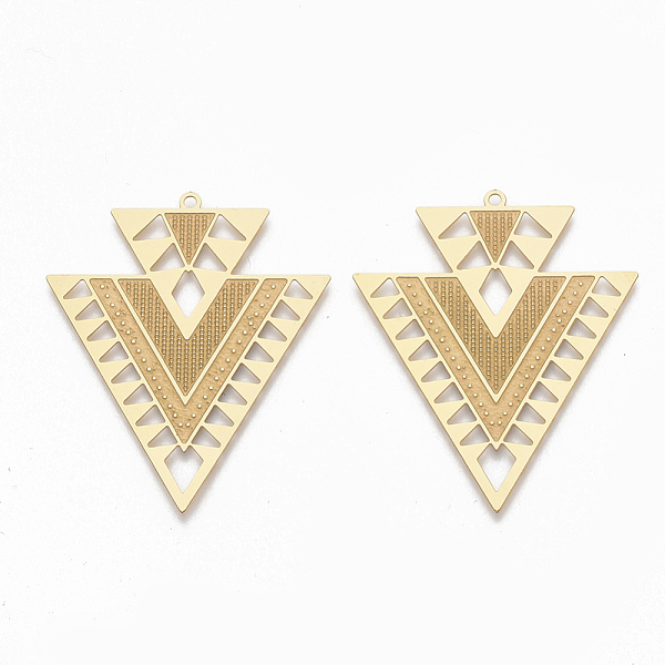 

PandaHall 304 Stainless Steel Pendants, for DIY Jewelry Making, Triangle, Golden, 45x38x0.5mm, Hole: 1.6mm 304 Stainless Steel Triangle
