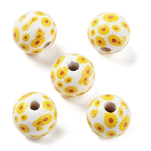 

PandaHall Wood European Beads, Large Hole Beads, Flower, Gold, 15.5~16x14.5mm, Hole: 4mm Wood Flower Gold