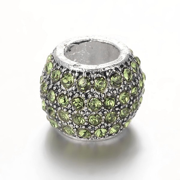 

PandaHall Antique Silver Plated Alloy Rhinestone European Beads, Large Hole Rondelle Beads, Mixed Color, 12x9mm, Hole: 5.5mm..., Multicolor