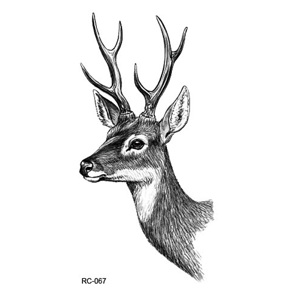 

PandaHall Anmial Theme Removable Temporary Water Proof Tattoos Paper Stickers, Deer Pattern, 10.5x6cm Paper Deer