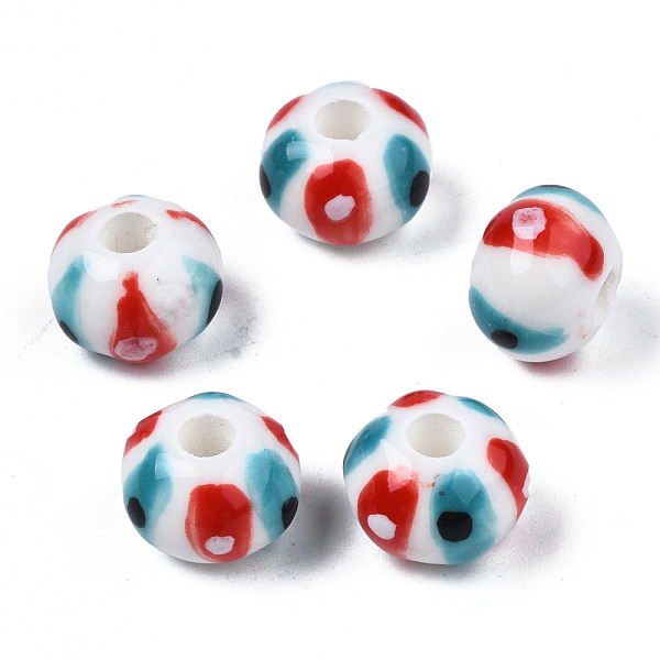 

PandaHall Handmade Porcelain European Beads, Large Hole Beads, No Metal Core, Rondelle, White, 12.5x9.5mm, Hole: 4mm Porcelain Rondelle...