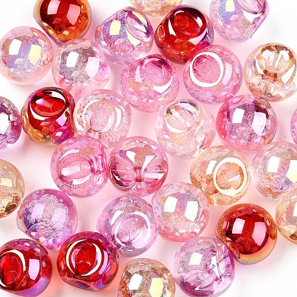 

PandaHall UV Plating Rainbow Iridescent Acrylic Beads, Round, Top Drilled, Mixed Color, 16x16x16mm, Hole: 3mm Acrylic Round Multicolor