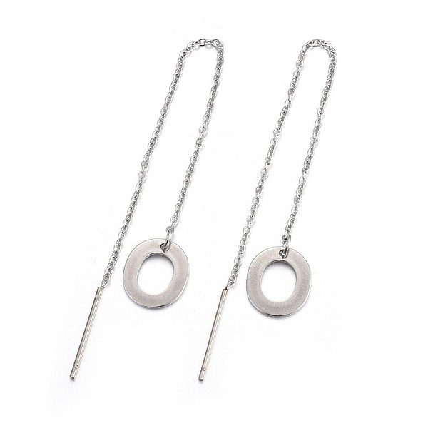 

PandaHall 304 Stainless Steel Stud Earrings, Hypoallergenic Earrings, Ear Threads, Alphabet, Letter.O, 107~112x1mm, Pin: 15x0.7mm, letter...