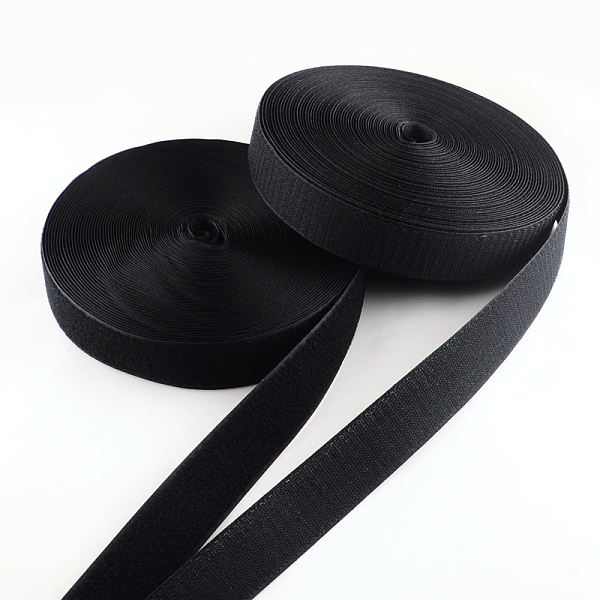 

PandaHall Adhesive Hook and Loop Tapes, Magic Taps with 50% Nylon and 50% Polyester, Black, 25mm, about 25m/roll, 2rolls/group Nylon Black