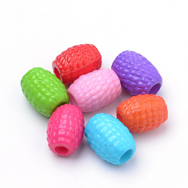 

PandaHall Opaque Acrylic European Beads, Large Hole, Oval, Mixed Color, 15x11.5mm, Hole: 5mm, about 470pcs/500g Acrylic Oval Multicolor