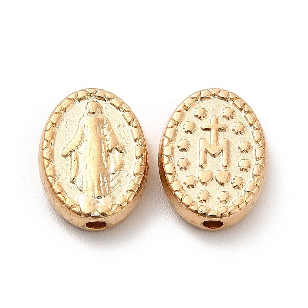 

PandaHall Alloy Beads, Oval with Lady of Graces, Light Gold, 11.5x9x3mm, Hole: 1.6mm Alloy Oval