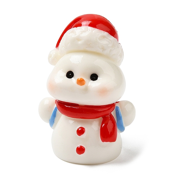 PandaHall Christmas Theme Resin Display Decorations, for Car or Home Office Desktop Ornaments, Snowman, 25x24x34mm Resin Snowman White