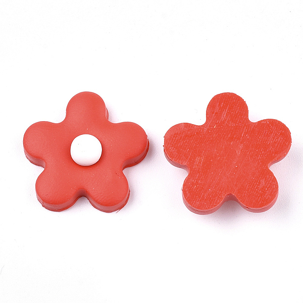 

PandaHall Handmade Polymer Clay Cabochons, Flower, Red, 24x24x8.5mm Polymer Clay Flower Red