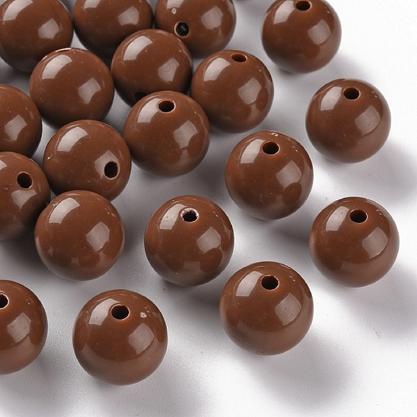

PandaHall Opaque Acrylic Beads, Round, Camel, 16x15mm, Hole: 2.8mm, about 220pcs/500g Acrylic Round Brown