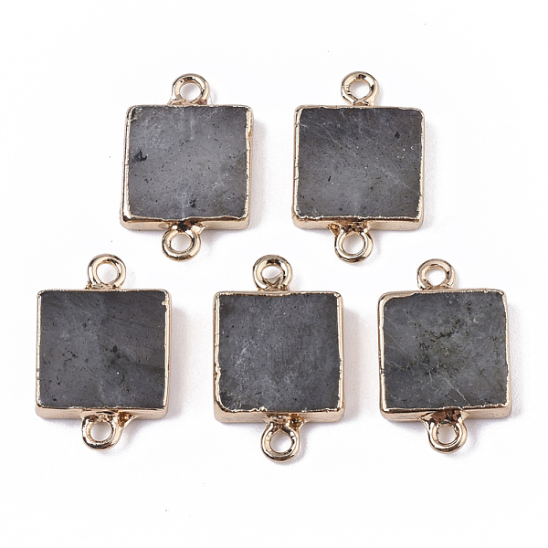 

PandaHall Natural Labradorite Links connectors, with Edge Golden Plated Iron Loop, Square, 20~21x12.5x3mm, Hole: 1.5mm Labradorite Square
