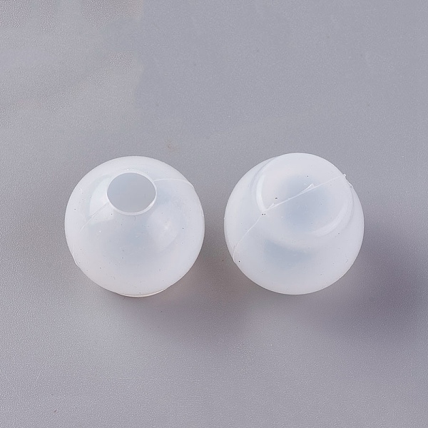 

PandaHall Silicone Molds, Resin Casting Molds, For UV Resin, Epoxy Resin Jewelry Making, Round, Sphere Mold, White, 29x27mm, Hole: 10mm...
