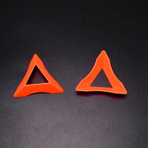 

PandaHall Plastic Display Stand, Triangle, Orange Red, 6.5x7.6x1.8cm, Inner Diameter: 2.9x3.4cm Plastic