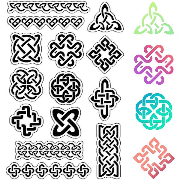 

PandaHall CRASPIRE Cartel Knot Clear Stamps Trinity Knot Reusable Background Postmark Transparent Silicone Stamp Seals for Journaling Card...