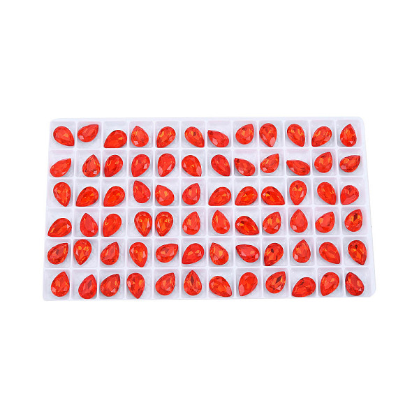 

PandaHall K9 Glass Rhinestone Cabochons, Pointed Back & Back Plated, Faceted, Teardrop, Siam, 10x7x3.7mm Glass Rhinestone Teardrop Red