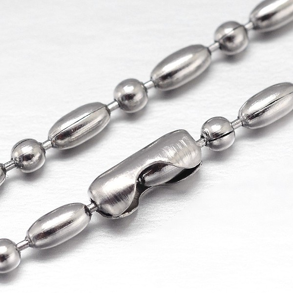 

PandaHall 304 Stainless Steel Ball Chain Necklaces, Collar Necklaces, Rice and Round, Stainless Steel Color, 8 inch(20.5cm), Rice: 4x2mm 304...
