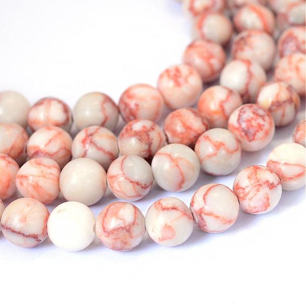 Natural Red Netstone Round Bead Strands