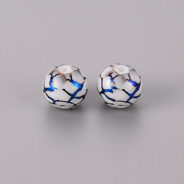 

PandaHall Electroplate Glass Beads, Round, Blue Plated, 10mm, Hole: 1.2mm Glass Others