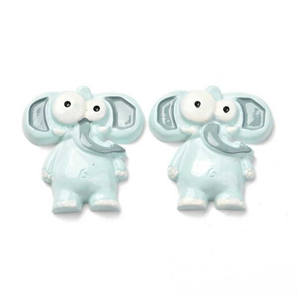 

PandaHall Resin Cabochons, Elephant, Light Cyan, 33x31x7mm Resin Elephant