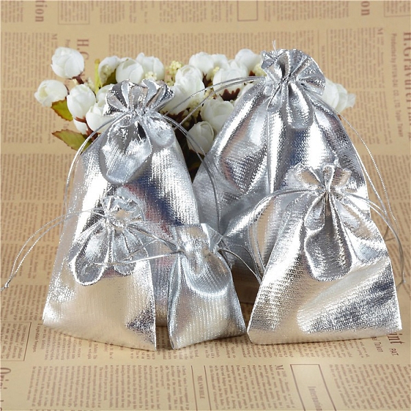 

PandaHall Rectangle Cloth Jewelry Storage Bags, Drawstring Pouches Packaging Bags, Silver, 18x13cm Cloth Rectangle Silver