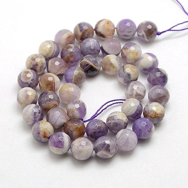 

PandaHall Natural Gemstone Amethyst Round Beads Strands, Faceted, 12mm, Hole: 1mm, about 32pcs/strand, 15.5 inch Amethyst Round