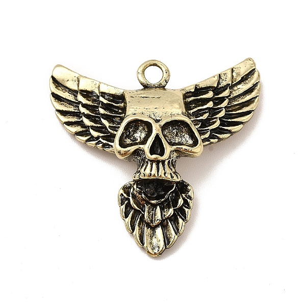 

PandaHall Tibetan Style Alloy Pendants, Skull Hawk Wing Charm, Antique Bronze, 33x36x7.5mm, Hole: 2.8mm Alloy Skull