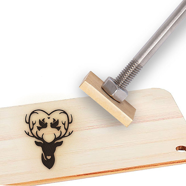 PandaHall Stamping Embossing Soldering Brass with Stamp, for Cake/Wood, Golden, Valentine's day Themed Pattern, 30mm Brass Heart