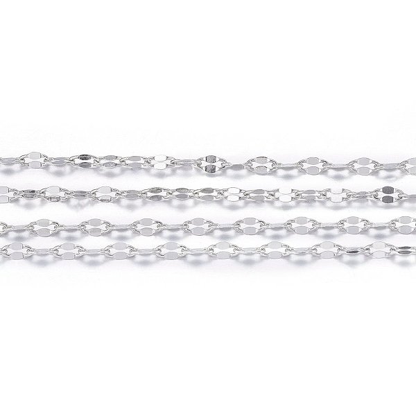 

PandaHall 304 Stainless Steel Dapped Chains, Cable Chains, with Spool, Soldered, Stainless Steel Color, 3.7x1.5x0.3mm, about 32.8 Feet...