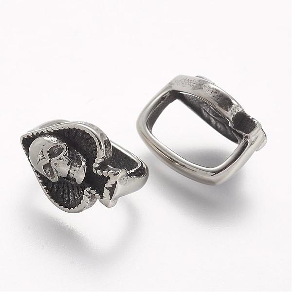 

PandaHall 304 Stainless Steel Slide Charms, Skull, Antique Silver, 16x11.5x12mm, Hole: 7x12mm 304 Stainless Steel Skull